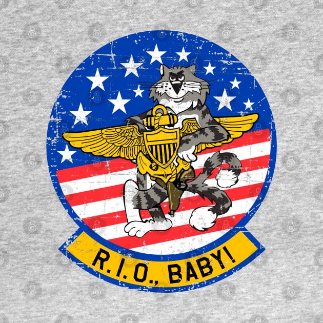 F-14 Tomcat - R.I.O (Radar Intercept Officer) Baby! Grunge Style by TomcatGypsy